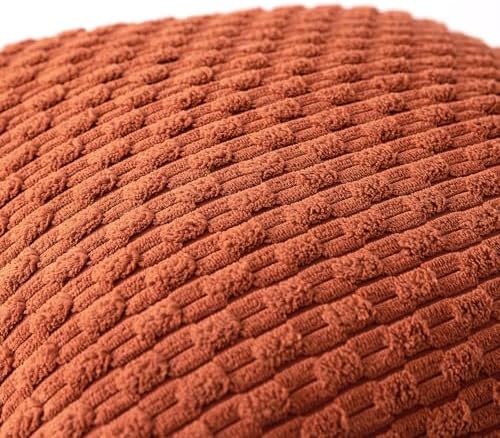 Kevin Textile Soft Corduroy 28x28 Inch Pillow Covers 2 Pack, Rust