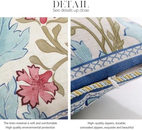 patdrea Designer Vintage Blue Lumbar Throw Pillow Cover,12"x20"