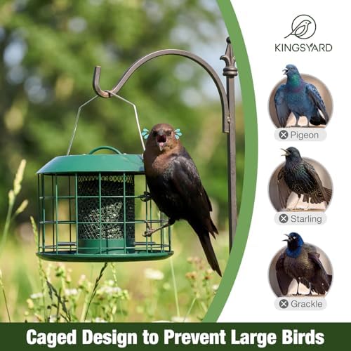 Kingsyard Caged Squirrel Proof Bird Feeders for Outdoors Hanging