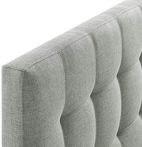 Modway AMZ-5041 Lily Tufted Linen Fabric Upholstered Queen Headboard in Gray