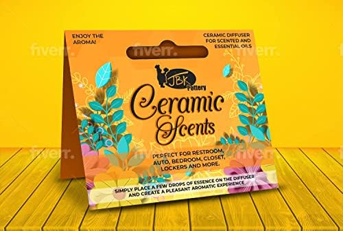 JBK Pottery Ceramic Clay Diffuser – Passive Aromatherapy Oil Diffuser for Essential Oils, Great Home Decor, Car & Office Desk, Patio Warmer, Travel Size Gift, Small Mini Terracotta (Daisy Flower)