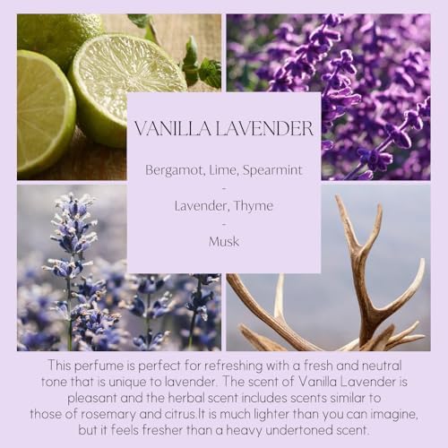 396 St. Vanilla Lavender Scented Oil Refills for Reed Diffuser, 16.9oz(500ml), 10 Fiber Reed Sticks, Home Fragrance