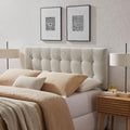Modway Lily King Size Headboard with Biscuit Tufting in Dove Gray - Fabric Upholstery with Padded Design and 5 Height-Adjustable Mounts