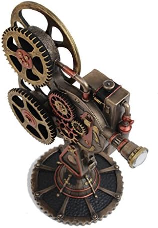 Veronese Design Steampunk Projector Statue with LED Light - Cold Cast Bronze Resin Sculpture - Antique Bronze Finish Home Decor - 9 Inch Decorative Figurine - Vintage Style