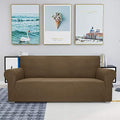 JIVINER High Stretch Couch Covers for 3 Cushion Couch 1-Piece Extra Large Sofa Covers with Elastic Bottom Anti Slip Elastic Sofa Slipcover Furniture Protector for Pets (XL Sofa, Brown)