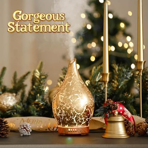 Porseme Essential Oil Diffuser 150ml Handmade Glass Diffuser 6H Runtime
