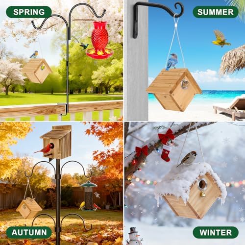 Gtongoko Wren Bird Houses for Outside with 1-1/8" Entrance Log Color 1 Pack