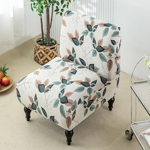 Eco-Ancheng Armless Chair Slipcover Removable Armless Accent Chairs Covers Washable Armless Slipper Chair Slipcover Printed Armless Chair Furniture Protector Covers for Living Dining Room Hotel