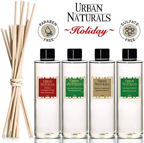 Urban Naturals Reed Diffuser Set, Cranberry & Pine - Bathroom Shelf Décor