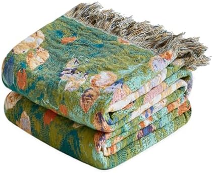 Boho Throw Blanket - Lightweight Cotton Blankets for Bed 60x80 Inch