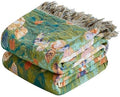 Boho Throw Blanket - Lightweight Cotton Blankets for Bed 60x80 Inch