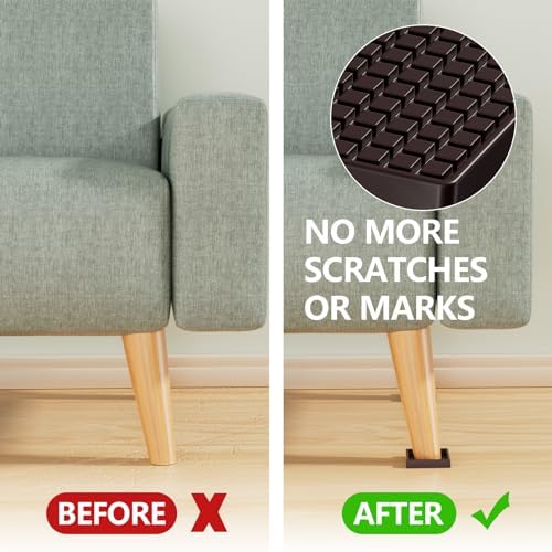 Non Slip Furniture Pads Square, 3" 8PCS Furniture Coasters for Wood Floors