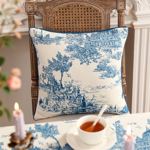 patdrea Designer French Vintage Throw Pillow Cover,18"x18",Set of 2
