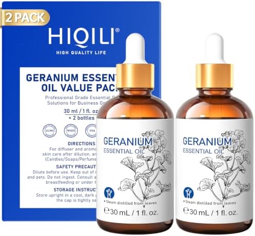 HIQILI Geranium Essential Oil 30ml 2-Piece Set