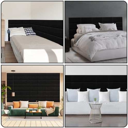 Linen Peel and Stick Headboard, Soundproof Anti-Collision Wall Panel