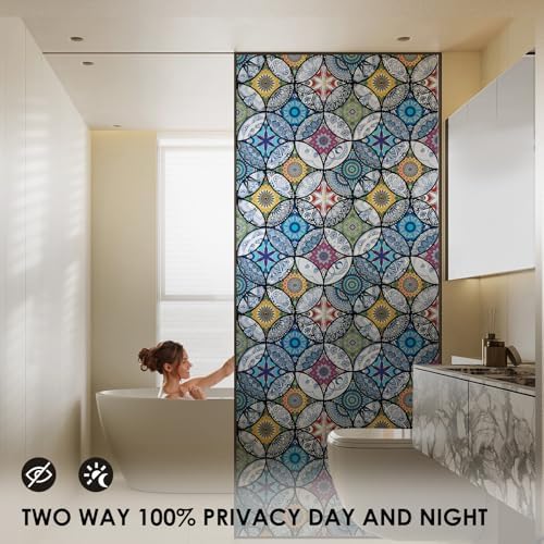 DKTIE Static Cling Decorative Window Film Easy to Install 17.7" x 118.1"