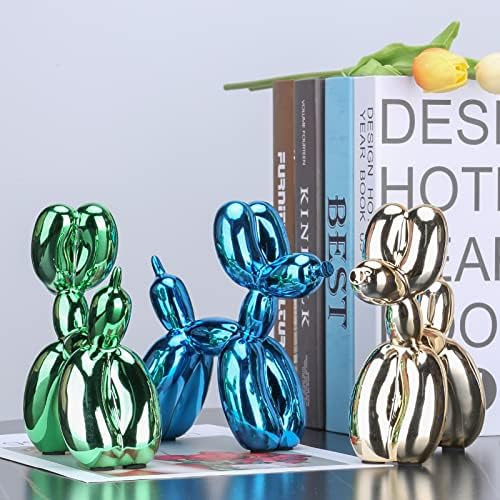 Blue Balloon Dog Decor,Balloon Animal Decor,Shelf Decor Preppy Room Decor,Cute Statue Home Decor, Bedroom Modern Sculpture Desk Decor,Office Gold Decorations Small Figurines