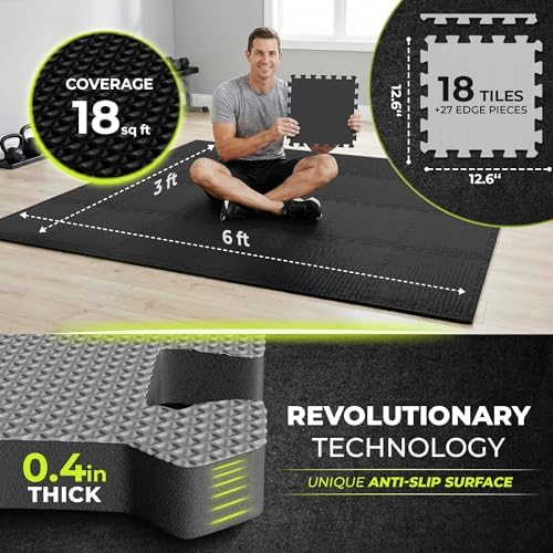 bemaxx Gym Mats Set - EVA Interlocking Foam Floor Tiles Workout Mat Puzzle