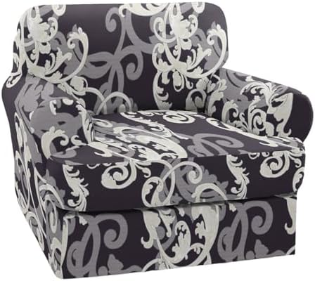 NILUOH 2-Piece T-Cushion Armchair Slipcover, Stretch Chair Cover with Separate Seat Cushion Cover, Soft Washable Furniture Protector for Living Room