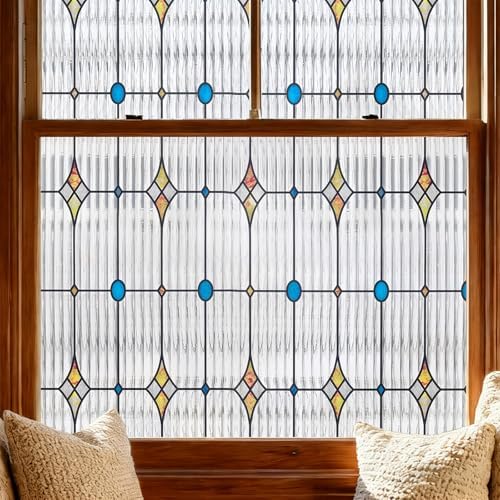 ADD.HERES Window Privacy Film, Stained Glass Window Film, 23.6" x 78.7"