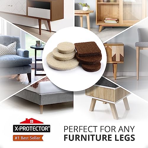 235 pcs Felt Furniture Pads Brown & Beige X-Protector! for Hardwood Floors