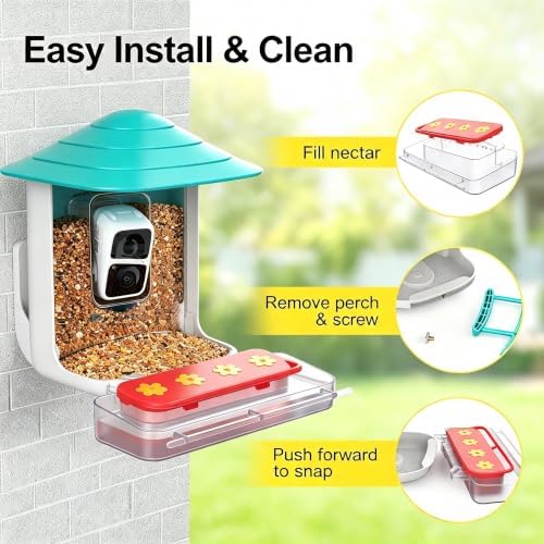 birdsnap® Hummingbird Feeder Perch, 2-in-1 Jelly & Water Feeder Box