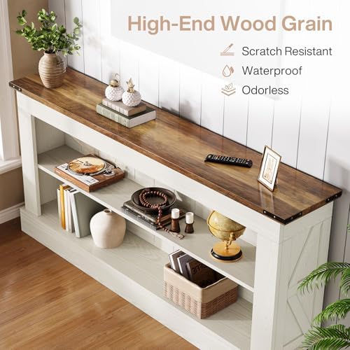 Tribesigns 63" Console Table, 3-Tier Entryway Table with Storage Shelves