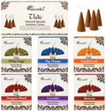 ARO VATIKA Vedic Incense Cones Variety Pack of 6 (Nag Champa, White Sage, Sandalwood, Dragons Blood, Lavender & Benzoin) Natural Non-Toxic Dhoop Cones for Meditation, Yoga, Relaxation & Home Fragrance