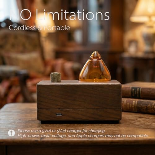 Amber Retro Waterless Essential Oil Diffuser for Aromatherapy