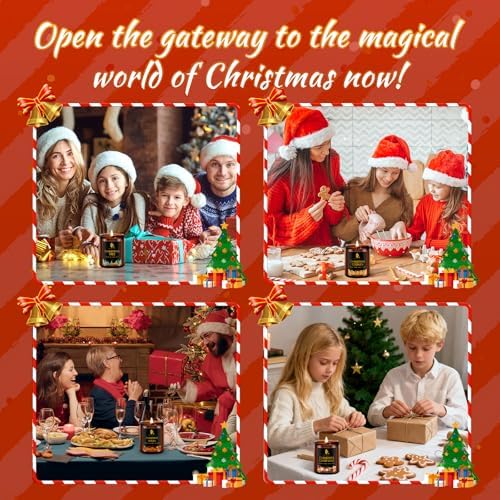 DL DREAMY DEWLA Christmas Candles Set for Home Scented, 4Pack 28oz, Soy Wax