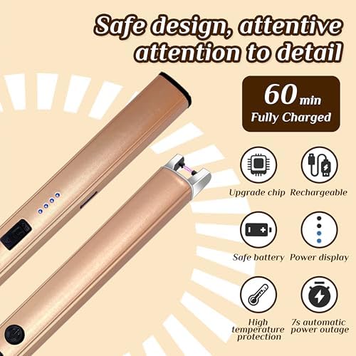 2 PCS Candle Lighter,Windproof Flameless Rechargeable Electric Lighter