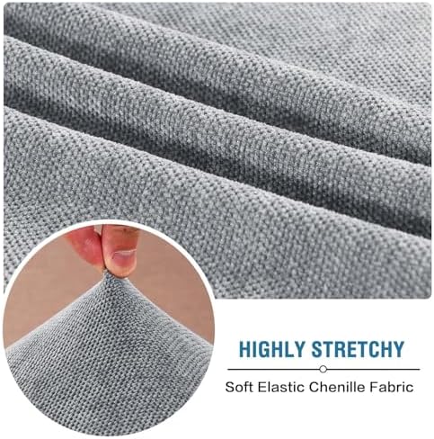 H.VERSAILTEX Chenille Sofa Covers for 2 Cushion Couch Stretch Cushion Cover Thick Soft Sofa Slipcovers All Seasons Universal Sofa Covers Washable(2 Seater Loveseat Cushion Cover,Bluish Grey)