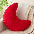 Moon Pillow, Decorative Throw Pillows with Soft Faux Rabbit for Bed Couch, Moon Shaped Pillows Plush Floor Cushions Room Decor Pillow for Sofa Bedroom Living Room