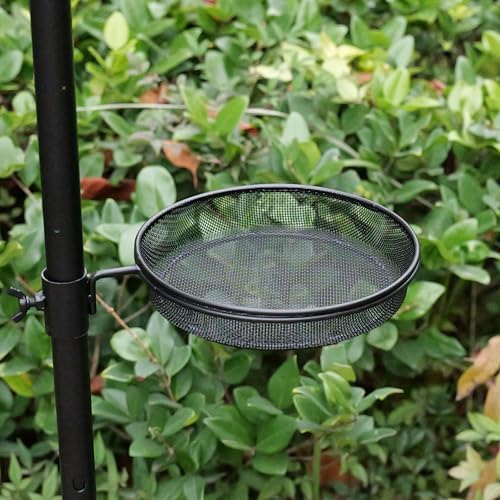 2pcs Metal Round Bird Feeders Tray, Wild Birds Seed Feeder Tray, Bird Mesh Tray Outdoor Accessory for Humming Feeder Station