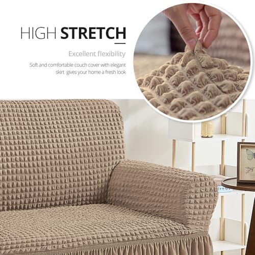 NICEEC Loveseat Covers Washable Love Seat Couch Covers Slipcover with Skirt