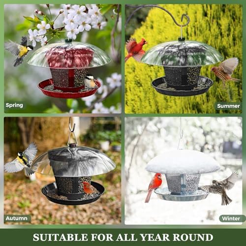 Kingsyard Rain-Resistant Metal Mesh Bird Feeder for Outdoor Hanging