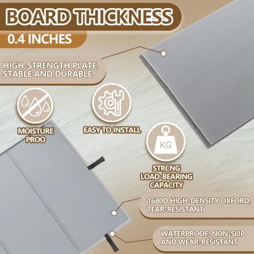 Bunkie Board Full Size (54x75'')- Premium 10mm Heavy Duty Low Profile Bed Board for Under Mattress, Breathable & Moisture Resistant,Noise Minimizing, Fits Metal FramesPlatform Beds (Grey)
