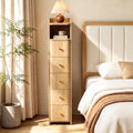 FurSch 37”H Tall 7.87”W Narrow Nightstand with 5 Drawers for lofted Dorm