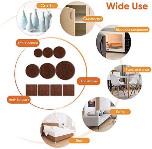 Furniture Pads Felt Pads 300 Pieces Huge Pack Furniture Felt Pads, Brown