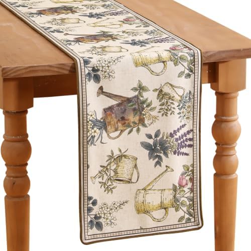 patdrea Designer Vintage French Floral Table Runner,12"X71"