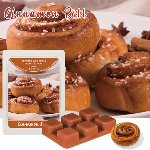 SCENTORINI Wax Melts, Wax Cubes Winter Scents, Cinnamon Roll Scent, 4 Pack