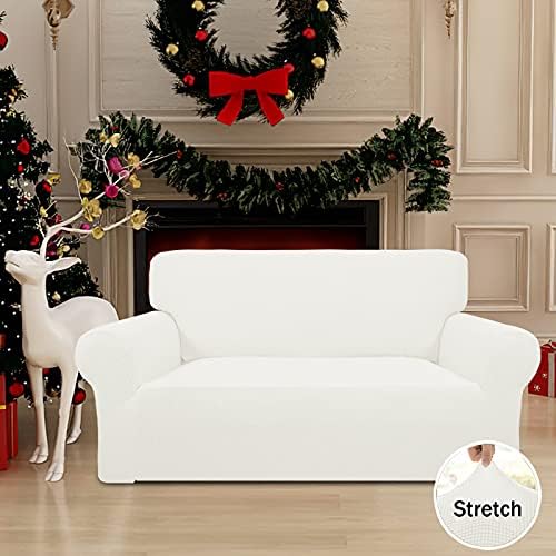 Easy-Going Stretch Oversized Loveseat Couch Covers Washable Cream