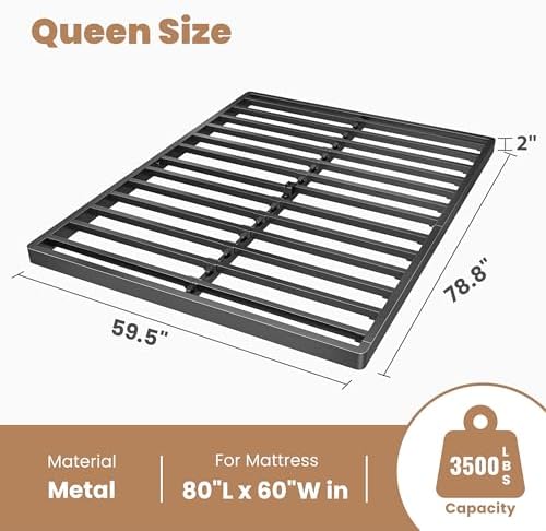 2 Inch Metal Queen Box Spring Bunkie Board Bed Slat Replacement