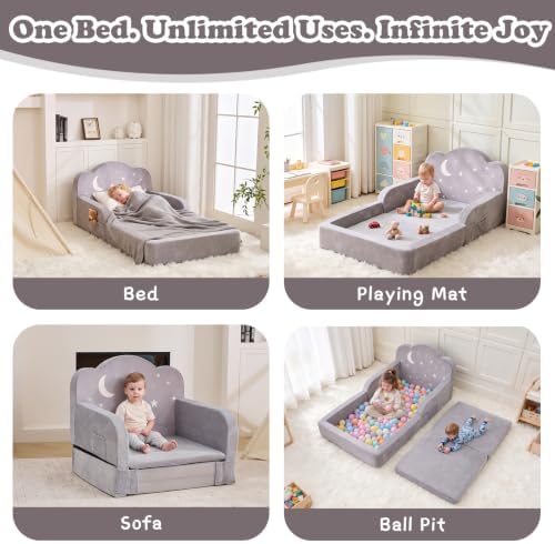 Toddler Floor Bed, Soft Foam Toddler Bed and Kids Bed, No Assembly Required