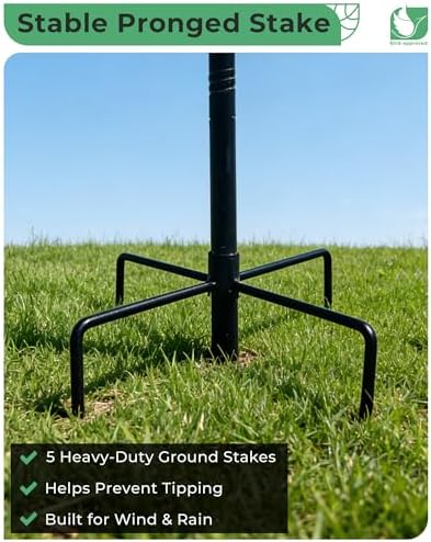 10" Small Metal Bird Bath with Stake, Outdoor Birdbath for Garden
