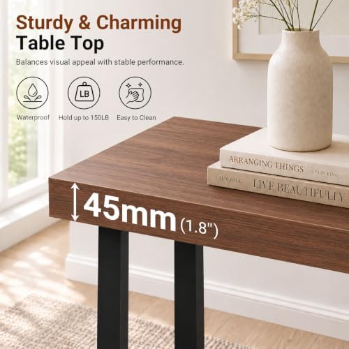 SLEEPING LAMB 36 Inch Small Entryway Table,Walnut Console Table for Hallway
