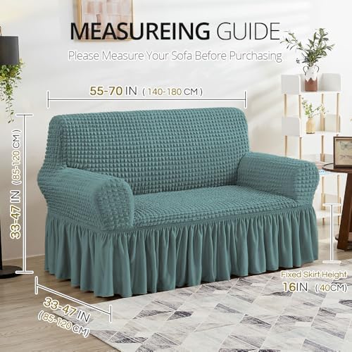 NICEEC Loveseat Covers Washable Love Seat Couch Covers Slipcover with Skirt
