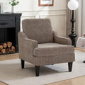 Accent Chair for Living Room,Mid-Century Arm Chair Chenille Fabric Living Room Chairs,Upholstered Reading Chair for Bedroom,Single Sofa Chair with Wood Legs for Apartment (Brown)