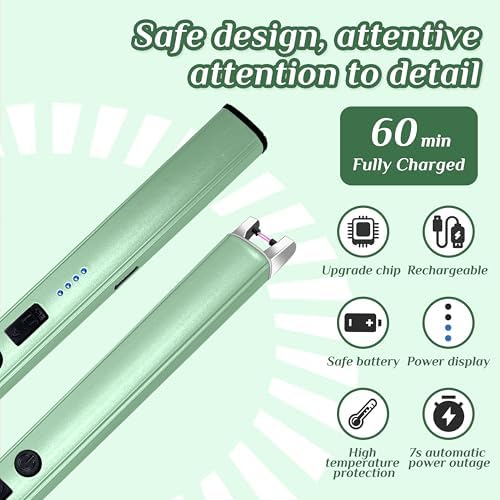 2 PCS Candle Lighter,Windproof Flameless Rechargeable Electric Lighter
