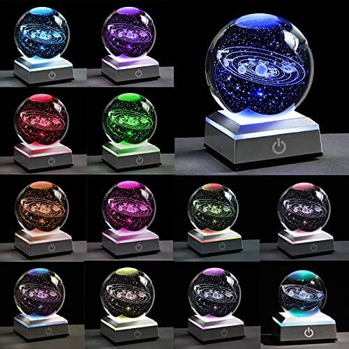 3D Solar System Model Crystal Ball Astronomy Gifts Men Space Decor